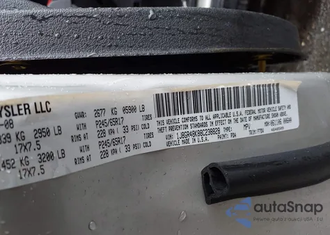 2008 Jeep Grand Cherokee Laredo из США, поврежденный, VIN 1J8GR48K88C238828